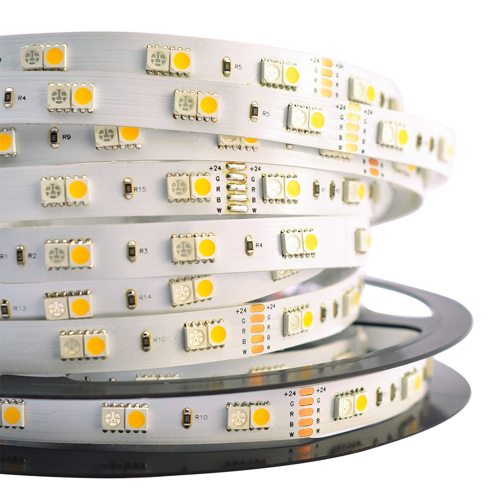 RGB+White Color Changing Outdoor Lights - 72LEDs/m 24V LED Strip - 3000K/4000K/6000K